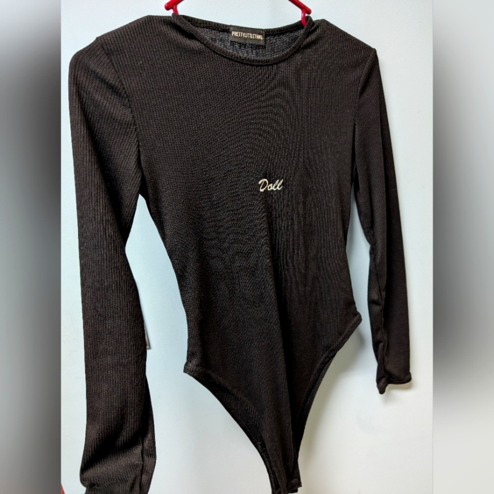 PrettyLittleThing Black Long Sleeve Bodysuit